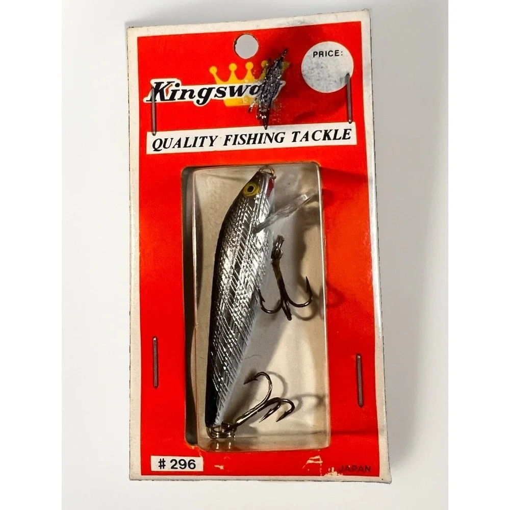 Vintage Kingsword #296 Japan Fishing Lure NIP Silver Black Minnow Willis Import